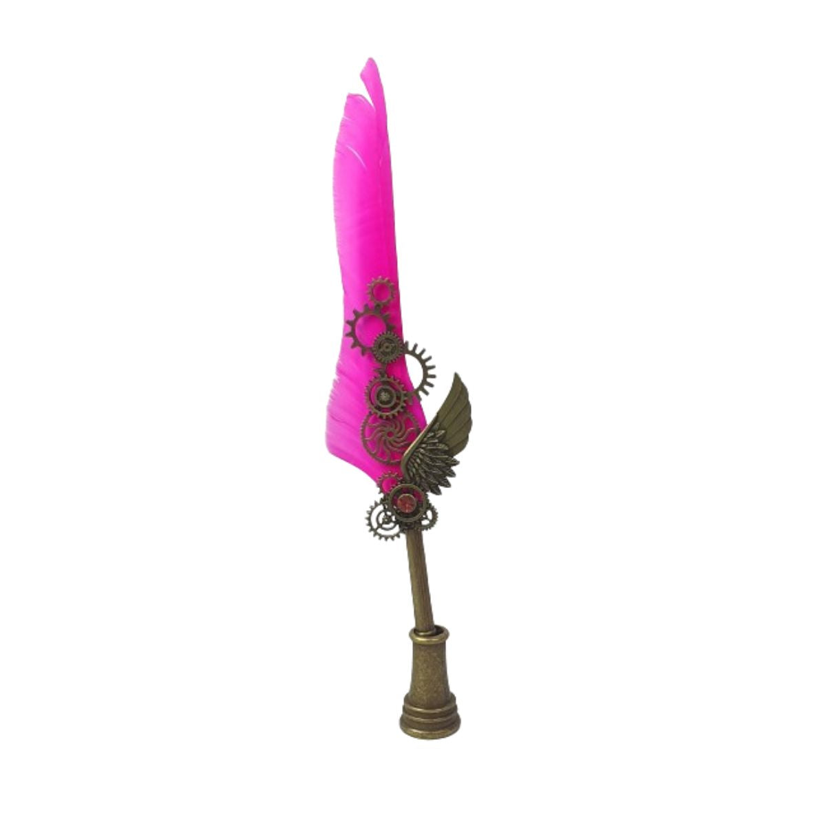 Kit Caneta Tinteiro Pena Engrenagem Rosa Kit Caneta Tinteiro Pena Engrenagem Rosa